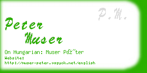 peter muser business card
